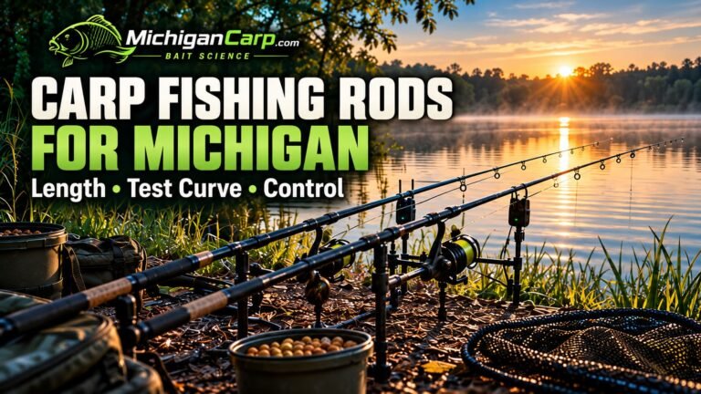 carp fishing rods Michigan guide showing rod length test curve and control