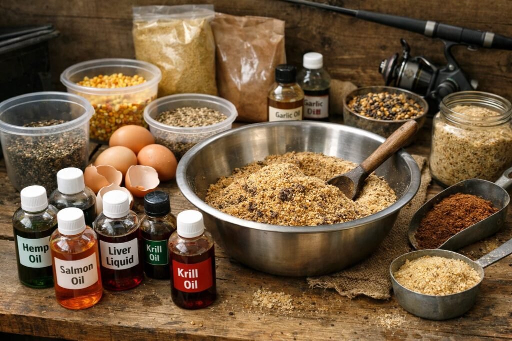 Fishing bait preparation setup