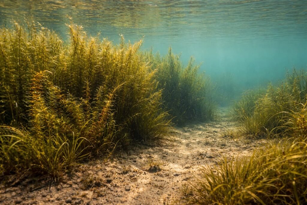 weed bed edge carp holding area