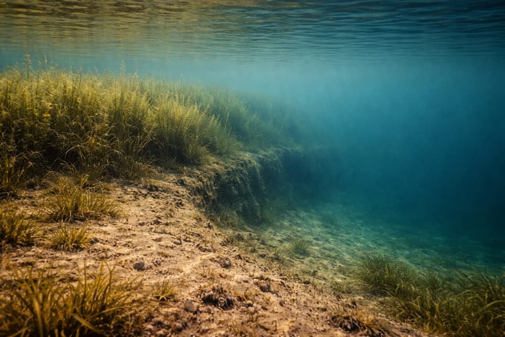 lake depth drop off carp holding area