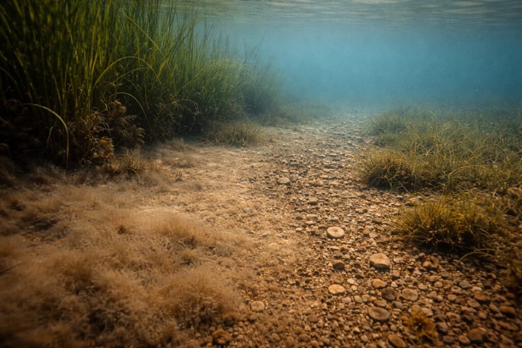 Lakebed transition carp feeding zone