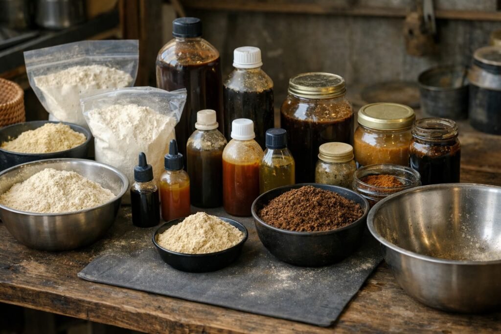 Carp bait production workspace setup