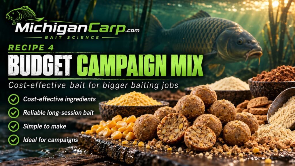 Budget Nut boilie base mix recipes with maize, cereal meals and nut ingredients for an economical 1 kg campaign bait.